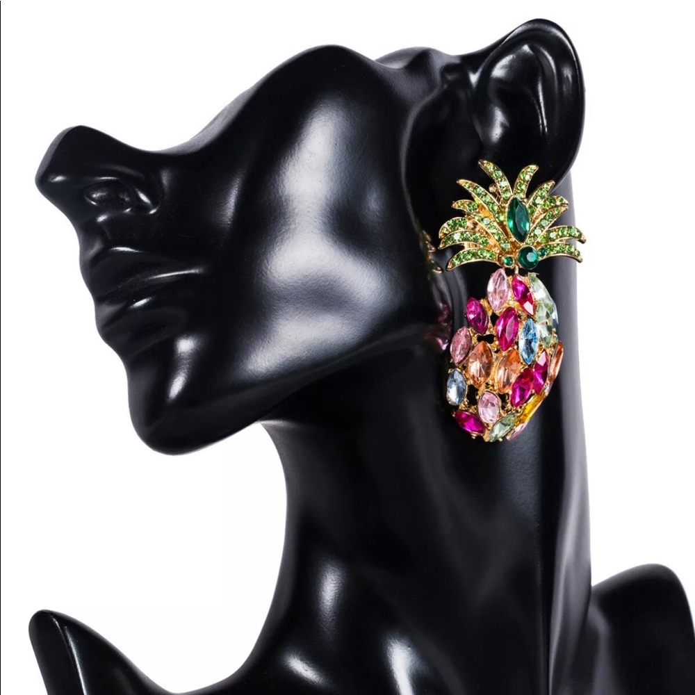 Paradise🏝Pineapple🍍 Dazzling Dangle Earrings, Betsey Johnson, Statement Piece